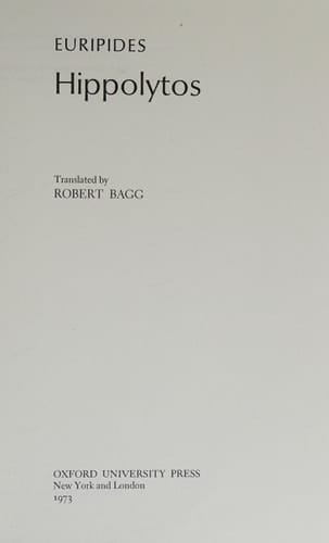 Hippolytos (Greek Tragedy in New Translations)