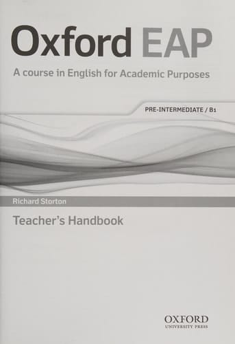 Oxford English for Academic Purposes Pre-Intermediate. Teacher's Book and DVD Pack
