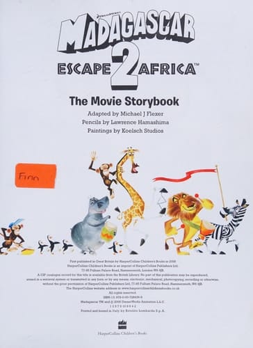 "Madagascar: Escape 2 Africa" - Movie Storybook