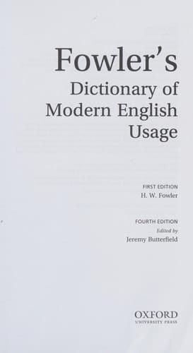 Fowler's Dictionary of Modern English Usage