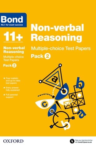 Bond 11+: Non Verbal Reasoning: Multiple Choice Test Paperspack 2