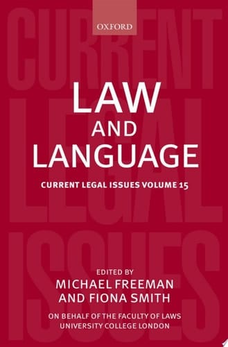 Law and Language: Current Legal Issues Volume 15