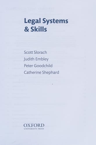Legal Systems and Skills