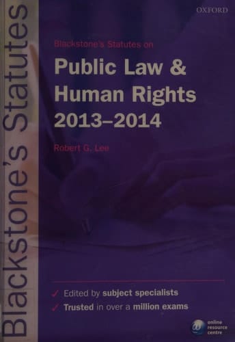 Blackstone's Statutes on Public Law and Human Rights 2013-2014 (Blackstones Statutes Series)