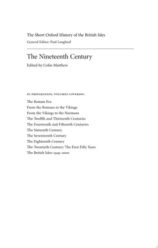 The Nineteenth Century: The British Isles 1815-1901 (Short Oxford History of the British Isles)