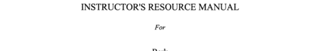 Instructors Resource Manual