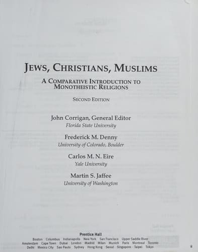 Jews, Christians, Muslims: A Comparative Introduction to Monotheistic Religions