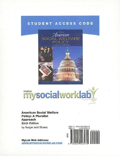 American Social Welfare Policy Pass Code: A Pluralist Approach