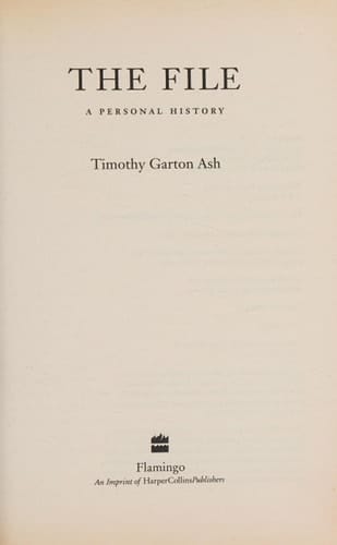 The File: A Personal History