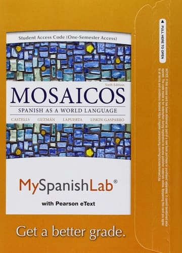 MyLab Spanish with Pearson eText -- Access Card -- for Mosaicos: Spanish as a World Language (one semester access) (6th Edition)