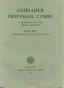 A Geiriadur Prifysgol Cymru / Dictionary Of The Welsh Language