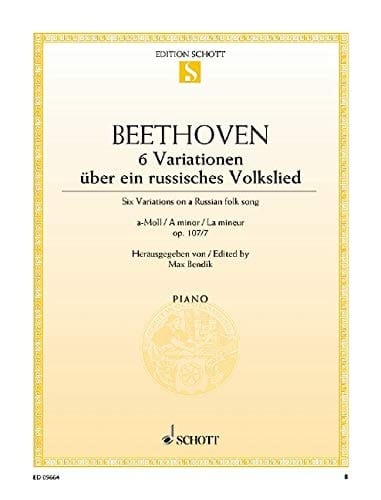 6 Variationen Ueber Ein Russisches Volkslied A-moll Op 107/7
