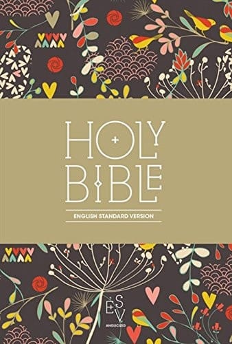 Holy Bible: English Standard Version (ESV) Anglicised Compact Edition Printed Cloth: Hearts and Flowers Design