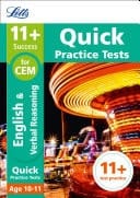 11+ English and Verbal Reasoning Quick Practice Tests Age 10-11 for the CEM Assessment tests (Letts 11+ Success)