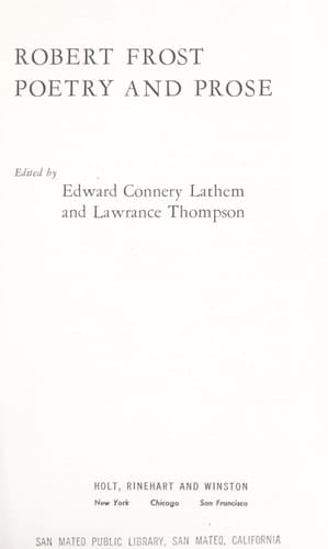 Robert Frost: Poetry and Prose