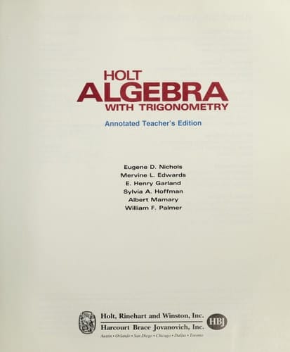Holt Algebra with Trigonometry (Annotated Teacher's Edition)