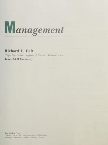 Management (The Dryden Press series in management)