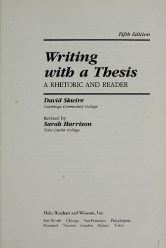 Writing With a Thesis