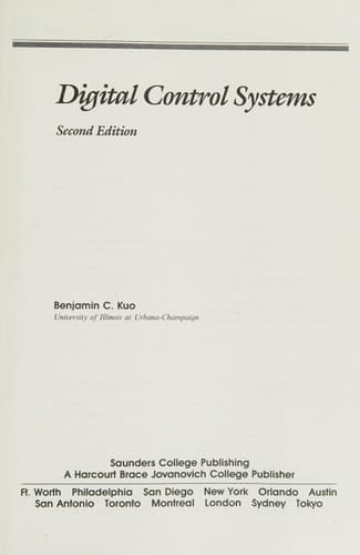 Digital Control Systems