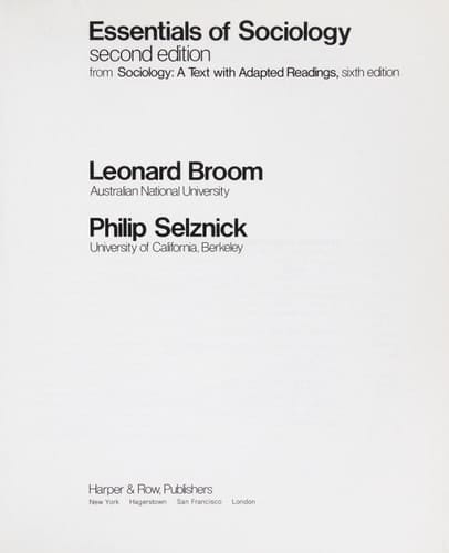Essentials of sociology: From Sociology--a text with adapted readings, sixth edition