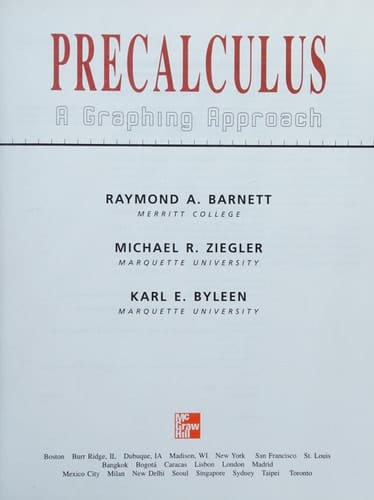 Precalculus: A Graphing Approach