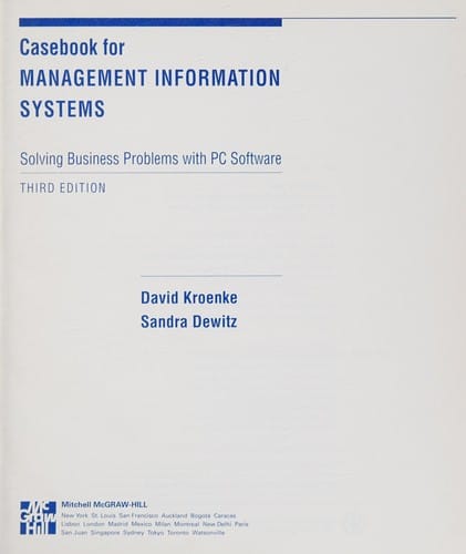 Casebook for Mis, Solving Business Problems With PC Software