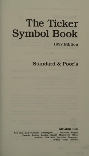 The Ticker Symbol Book 1997 (Annual)