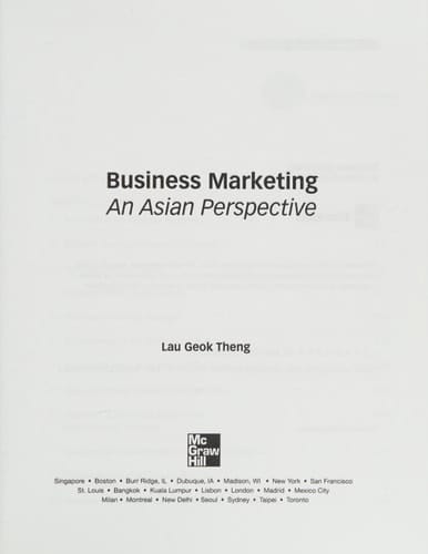 Business Marketing An Asian Perspective