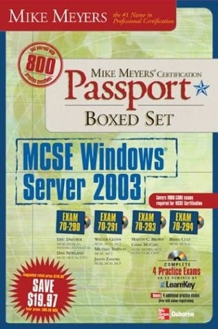 Mike Meyers' MCSE Windows Server 2003 Passport Boxed Set (Exams 70-290, 70-291, 70-293 And 70-294)