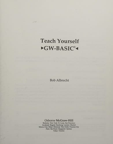 Teach Yourself Gw-Basic
