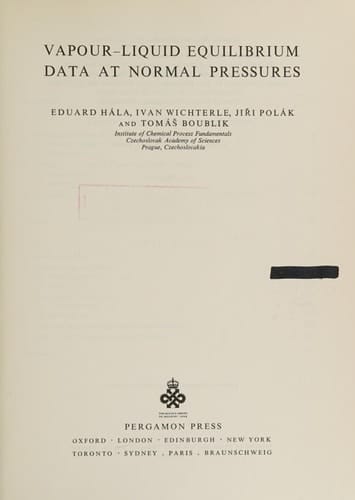 Vapour-liquid equilibrium data at normal pressures