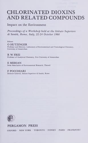 Chlorinated Dioxins and Related Compounds