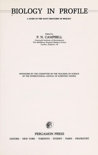 Biology in Profile: An Introduction to the Many Branches of Biology