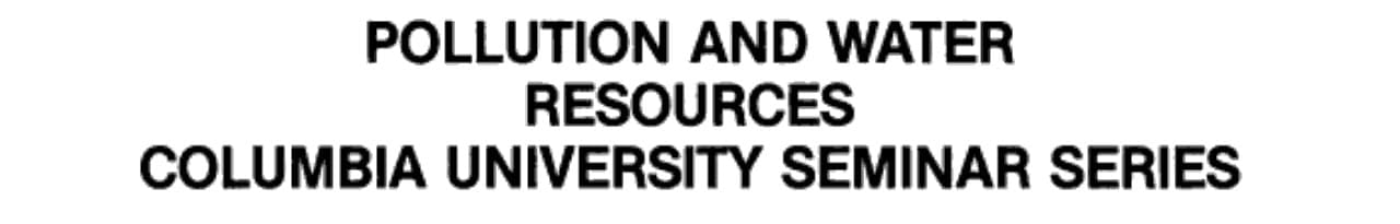Pollution, Coastal Biology, and Water Resources Selected Reports