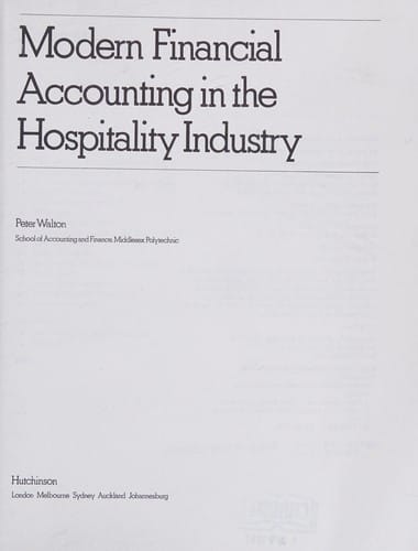 Modern Financial Accounting in the Hospitality Industry