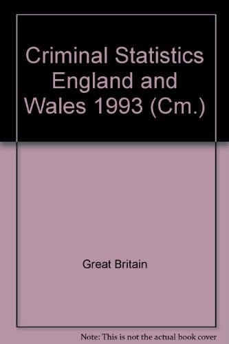 Criminal Statistics - England and Wales, 1993