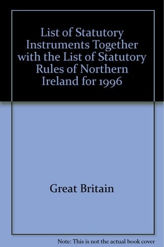 List of Statutory Instruments, 1996