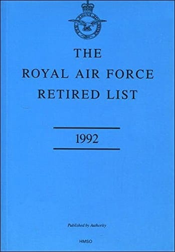 Royal Air Force Retired List 1992