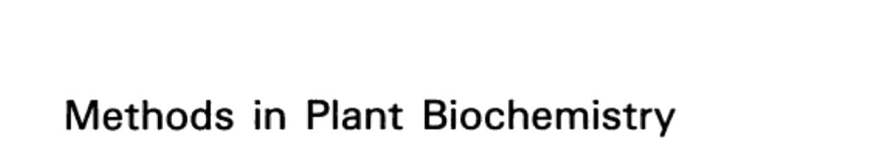 Methods in Plant Biochemistry Molecular Biology