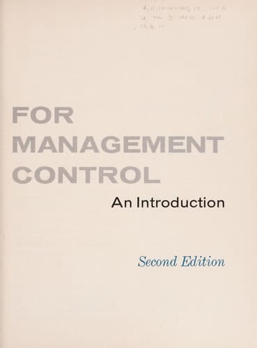 Accounting for management control: an introduction