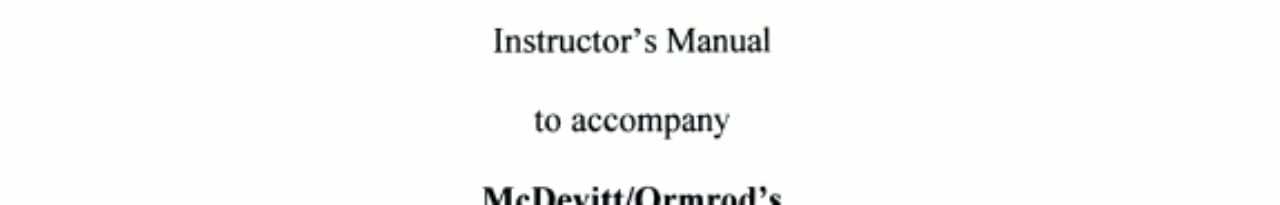 Instructors Manual