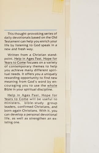 Help in Ages Past, Hope for Years to Come Daily Devotions from the Old Testament
