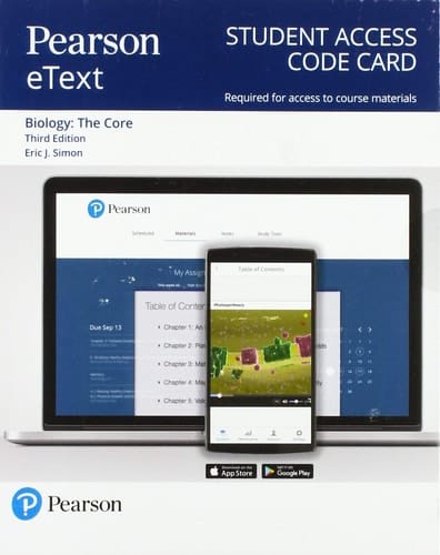 Pearson Etext Biology Access Card The Core