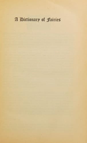 Dictionary Of Fairies