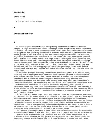 White Noise (Contemporary American Fiction)