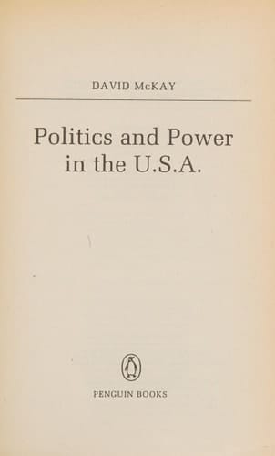 Politics and Power in the U.S.A.