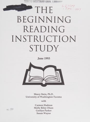 Beginning Reading Instruction Study