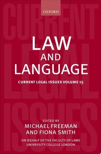 Law and Language: Current Legal Issues Volume 15