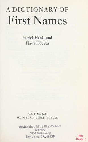 A Dictionary of First Names