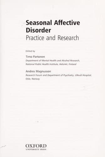 Seasonal Affective Disorder: Practice and Research